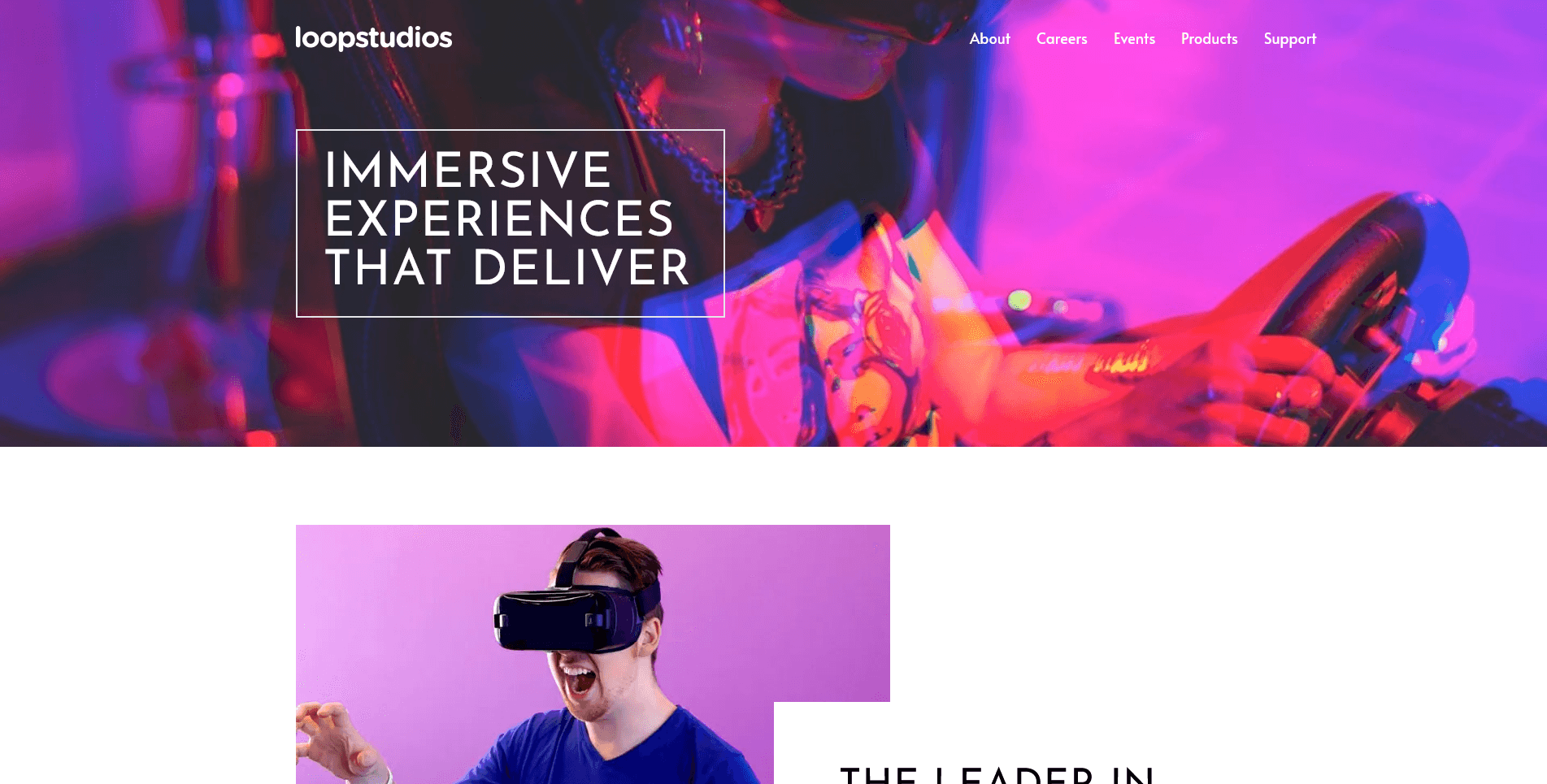 loopstudio landing page