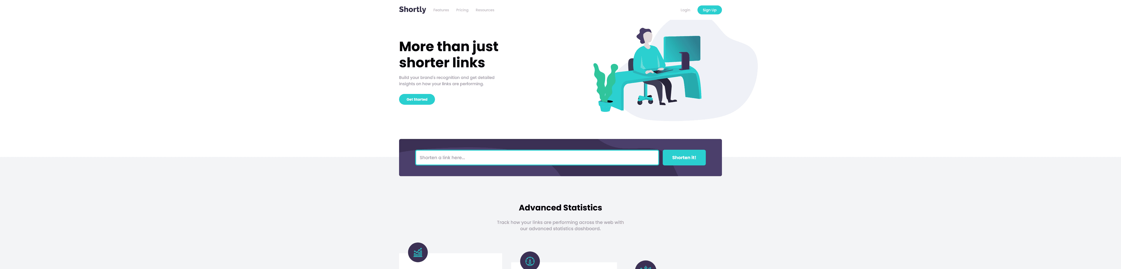 shortly landing page image